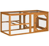 PawHut 55" Wooden Chicken Coop Add-on Expansion, Mini Chicken Coop Outdoor  Chicken Run Hen House with Combinable Design