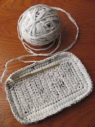 Here is a tutorial for how to make plarn (plastic yarn). Rose Plastic Bag Crochet Plastic Bag Crafts Crochet