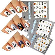 5 easy to use halloween theme nail stickers & nail wraps that will make amazing halloween nail art. Amazon Com Halloween Nail Art Water Tattoo Decals Mixed Design Pack Of 3 Beauty