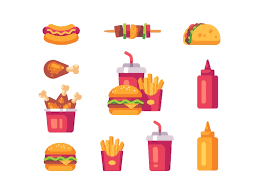 Fast Food Icons Food Icons Food Illustration Design Restaurant Icon
