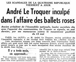 Herodote.net - 10 janvier 1959 : Les « ballets roses » de la République La Ve République débute en 1959 sur un scandale sexuel qui met en cause l'un des plus hauts