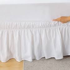 To put a bedskirt on a bed with sides. Twin Full Meila Bed Skirt Three Fabric Sides Elastic Wrap Around Dust Ruffled Solid Bed Skirts Easy On Easy Off 16 Inch Tailored Drop Brown Bed Skirts Bedding Femsa Com