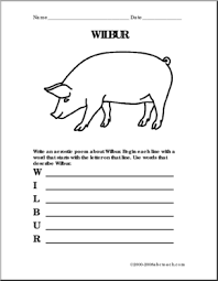 Oh Wilbur Let S Use What We Learned About Acrostic Poems And Create One In Wilbur S Ho Charlottes Web Activities Charlottes Web Speech Therapy Book Activities