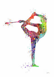 Rhythmic Gymnastics With Clubs Sports Print Watercolor Print Dancer Girl Gymnast Poster Gymnast Art Art Print By White Lotus In 2021 Rhythmic Gymnastics Gymnastics Wallpaper Gymnastics Posters