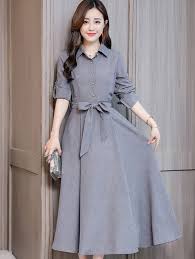 Korean Style Binding Bow Solid Maxi Dress Solid Maxi Dress Korean Fashion Dress Elegant Dresses