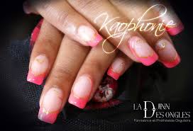 Complet thermo gel rose rose fluo deco noir et feerique jusqu. French Fluo Et Rubans Or La Djinn Des Ongles