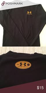 Black And Gold Design Shirt Men S S Underarmour Compression Long Sleeve Shirt Black With Gold Design 15 Underarm To Underarm Unstretched 16 Underarm To Hem 19 Long Sleeve Shirts Sleeves Under Armour Shirts