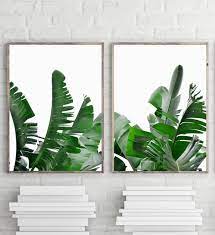 No need to register, buy now! Banana Leaf Framed Wall Art Set Of 2 Nature Art Tropical Art Choose Size And Frame Color Framed Wall Art Wall Decor Paintings Wall Coverings Decals More