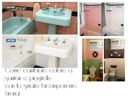 Come Cambiare Colore A Sanitari Piastrelle Del Bagno Con Lo Smalto Bicomponente Vernice Bagno Arredamento Bagno Fai Da Te Bagno