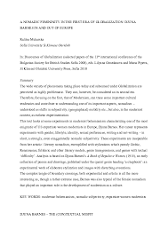 Djuna barnes (12 june, 1892 to 18 june, 1982). Doc A Nomadic Femininity In The First Era Of Globalization Djuna Barnes In And Out Of Europe Ralitsa Muharska Academia Edu