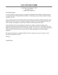 Here is a good example of a job application letter organized in the. Security Officer Cover Letter Examples Myperfectresume