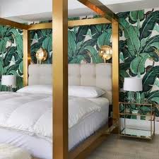 Wallpaper Picks My Favorite Palm Leaf Looks Ashlina Kaposta Tropical Home Decor Modern Bedroom Home Decor Bedroom
