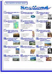 What song is sung by the scottish rugby team at murrayfield before they play? Scotland Quiz Esl Worksheet By Mena22