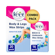 Includes spatula with temperature indicator to apply the dermatologist tested: Veet Hair Removal Wax Strips For Sensitive Skin Bikini Underarm 16 Strips And Legs Body 20 Strips Total 36 Strips Buy Online In Solomon Islands At Solomon Desertcart Com Productid 139737732