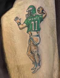 Second nfl draft pick to. Darren Rovell On Twitter A Lost Bet With An Eagles Fan Resulted In Christopher Jones Of West Chester Pa Getting A Carson Wentz In A Jockstrap Tattoo On His Thigh Https T Co Lxe9nrncrx