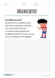 Arbeitsblatt Text Abschreiben Die Fussballmannschaft Abschreibtexte Unterrichtsmaterial Grundschule Vorschulbuch