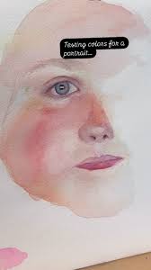 A little test of colors before I begin the actual portrait… always a fun  time …, Add a little spooky music just for fun! , #watercolorpainting  #watercolorartist #watercolor #artcollector #portraitart ...
