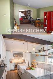 Before And After Transitional Kitchen Remodel Kitchen Remodel Oak Kitchen Remodel Beam In Kitchen