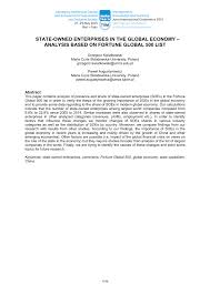 Pe poziția 329 în top 500 se află forja rotec deținută de nicu dinu și neculai vintilă cu o afacere de 107. Pdf State Owned Enterprises In The Global Economy Analysis Based On Fortune Global 500 List
