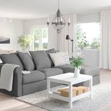 Struttura:ovatta di poliestere, poliuretano espanso, kg 30/m3, truciolare. Gronlid Divano A 3 Posti Con Chaise Longue Ljungen Grigio Fumo Ikea It