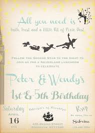 Printable Birthday Boy Girl Invitation Peter Pan Tinkerbell Neverland Wendy Pixie Pixie Dust Pirate F Girl Invitations Peter Pan Party Peter Pan And Tinkerbell