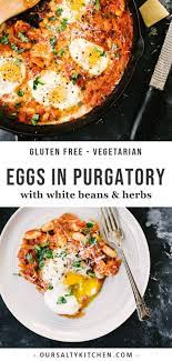 Spicy White Bean Eggs In Purgatory Recipe Healthy Brunch Recipes Perfect Brunch Recipes Healthy Brunch
