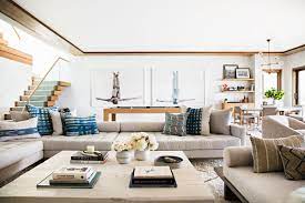 Shells, driftwood, pinecones), chunky wooden bowls or candlesticks, and stacks of books. 23 Stylish Contemporary Family Rooms Designer Family Room Decorating Ideas