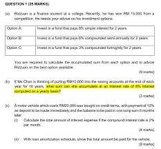 In 3 weeks aud to ringgit forecast on monday, july, 26: Question 1 25 Marks A Ridzuan Is A Finance Chegg Com