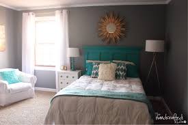 The Handcrafted Life Teal White And Grey Guest Bedroom Reveal Gray Bedroom Walls Teal Bedroom Decor Grey Bedroom Decor