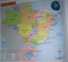 Paraguai, chile, equador, argentina, suriname, guiana, uruguai, bolívia, peru, guiana francesa. A Observe No Mapa Do Brasil Da Pagina 84 A Localizacao Das Cidades Repare A Posicao De Cada Um Em Brainly Com Br