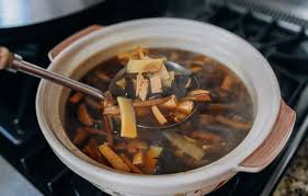 Before adding the eggs, add the cornstarch slurry, and let thicken. Vegetarian Hot Sour Soup Easy Recipe The Woks Of Life