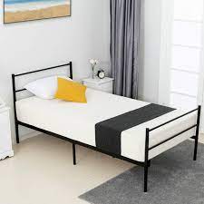 This frame consists of a headboard, a footboard, and two side panels and is typically made of wood or metal. Mecor Metal Twin Xl Bed Frame Platform Bed For Kids Girls Boys Adults With Steel Headboard Footboard With Durable Metal Slat Support No Box Spring Needed Twin Xl Size Black Walmart Com