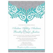 Turquoise Silver Wedding Invitation Silver Grey And Turquoise Lace Silver Wedding Invitations Silver Invitation Teal Wedding Invitations