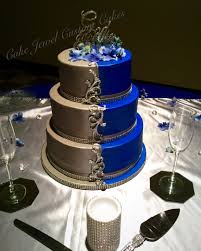 Silver And Blue Two Toned Wedding Cake Design Inspiration By Ambrosia Cake Creations Cake Ambrosia Cake Wedding Cakes Blue