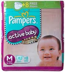 Pampers Active Baby Diapers M 90 Pieces 82 8 Pieces Free 6 11 Kg Baby Diapers Free Diapers Pampers