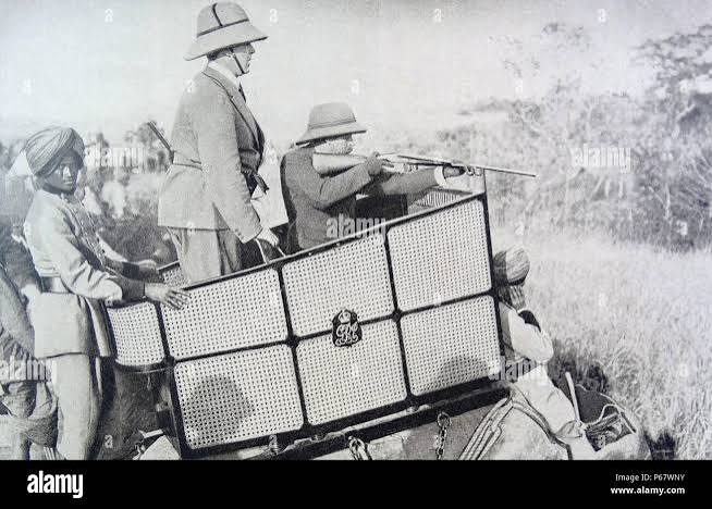 King George V of Great Britain hunting a tiger in India 1911 Stock Photo - Alamy