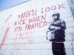 #banksy one of the most amazing street artist i love this concept,well it tells the meaning of art itself and its escape properties. Banksy And Fellow Street Artists Are Refusing To Fuel The Market For Paintings Taken From The Streets Artsy