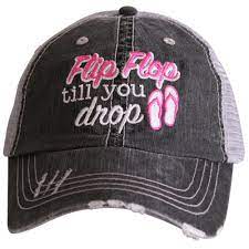 Flip Flop Till You Drop Women S Trucker Hat Trucker Hat Women Trucker Pink Flip Flops