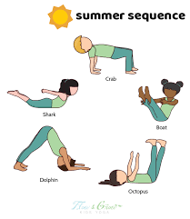 Summer At The Beach Yoga Cards And Coloring Book Kids Yoga Poses Yoga For Kids Toddler Yoga