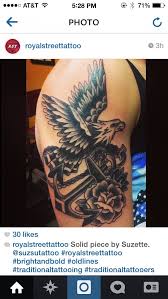 At skin deep tattoo studio in lake charles la. Eagle Tattoo With Anchor And Rose Hand Tattoos Girl Rib Tattoos Tattoos
