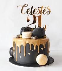 Black And Gold Topper Awesomely Gold Topper By Kcottagestudio To Go Along With A Black Themed Cake The Overall Look Charlottegracecakes 21st Birthday Cakes Birthday Cake Cake