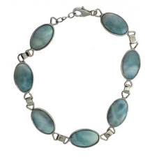 Blue Larimar Bracelet Sterling Silver Jewelry Oval Stones Silver Jewelry Sterling Silver Pendants Silver Jewellery Sets