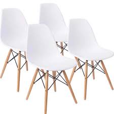 Besides being just drop dead gorgeous, they are ergonomically perfect. Mainstays Mid Century Modern Dining Chair Set Of 4 White And Beech Color Walmart Com Walmart Com