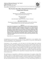 Menurut hadari nawawi (2003) didalam bukunya yang berjudul manajemen strategik organisasi non profit bidang pemerintahan memberikan pengertian penilaian kinerja sebagai berikut: Pdf The Factors That Affect Toward Performance And Cooperative Success
