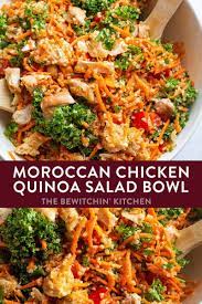Moroccan Chicken Quinoa Salad The Bewitchin Kitchen Recipe Chicken Quinoa Salad Chicken Quinoa Quinoa Salad Recipes