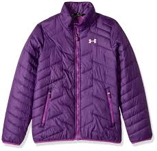 under armour kids girls ua coldgear jacket big kids indulge purple rave pop pink small