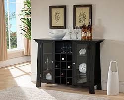 Check spelling or type a new query. Black Wood Wine Rack Sideboard Buffet Display Console Table With Glass Cabinet Storage Doors Shelf Wantitall