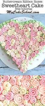 Buttercream Rose Heart Cake Free Video My Cake School Learn Cake Decorating Cake Decorating Classes Cake