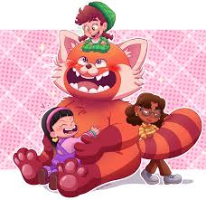 255589 - safe, artist:gaminggoru, abby park (turning red), mei lee (turning  red), miriam mendelsohn (turning red), priya mangal (turning red), human,  mammal, primate, red panda, anthro, disney, pixar, turning red, 2023, 2d,