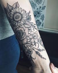 Love This Sunflower Tattoo Sleeve Half Sleeve Tattoo Daffodil Tattoo